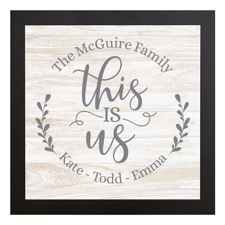 Floral This Is Us Framed Canvas 11x11 - White