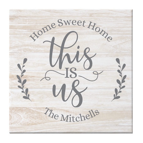 Floral This Is Us Canvas - 16x16 - White