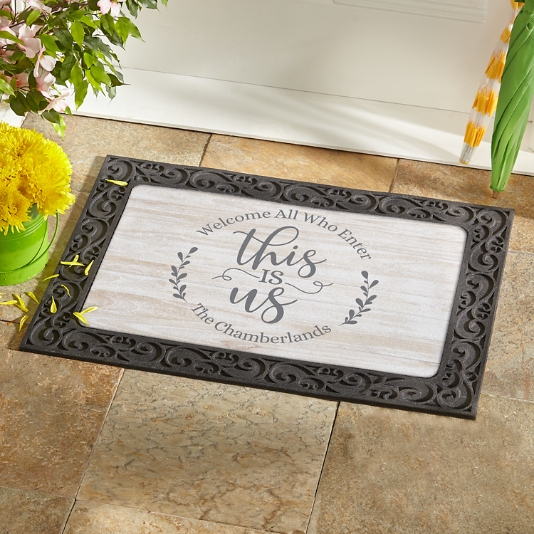 Floral This Is Us Doormat Personal Creations