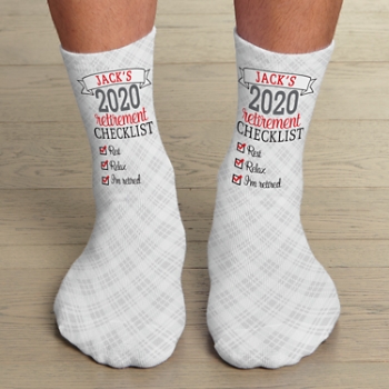 Retirement Goals Checklist Personalized Socks
