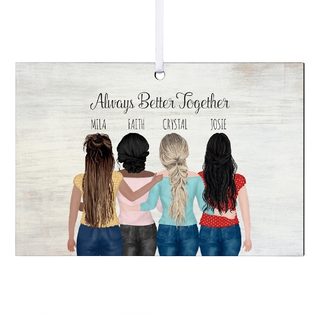 Forever Friends Rectangle Ornament - 4 Girls