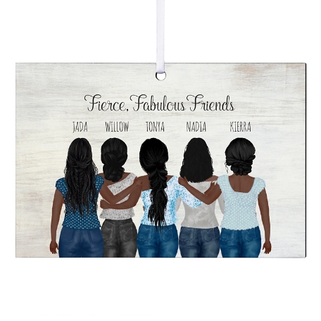 Forever Friends Rectangle Ornament - 5 Girls