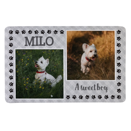 Paw Print Photo Pet Mat - 17x27