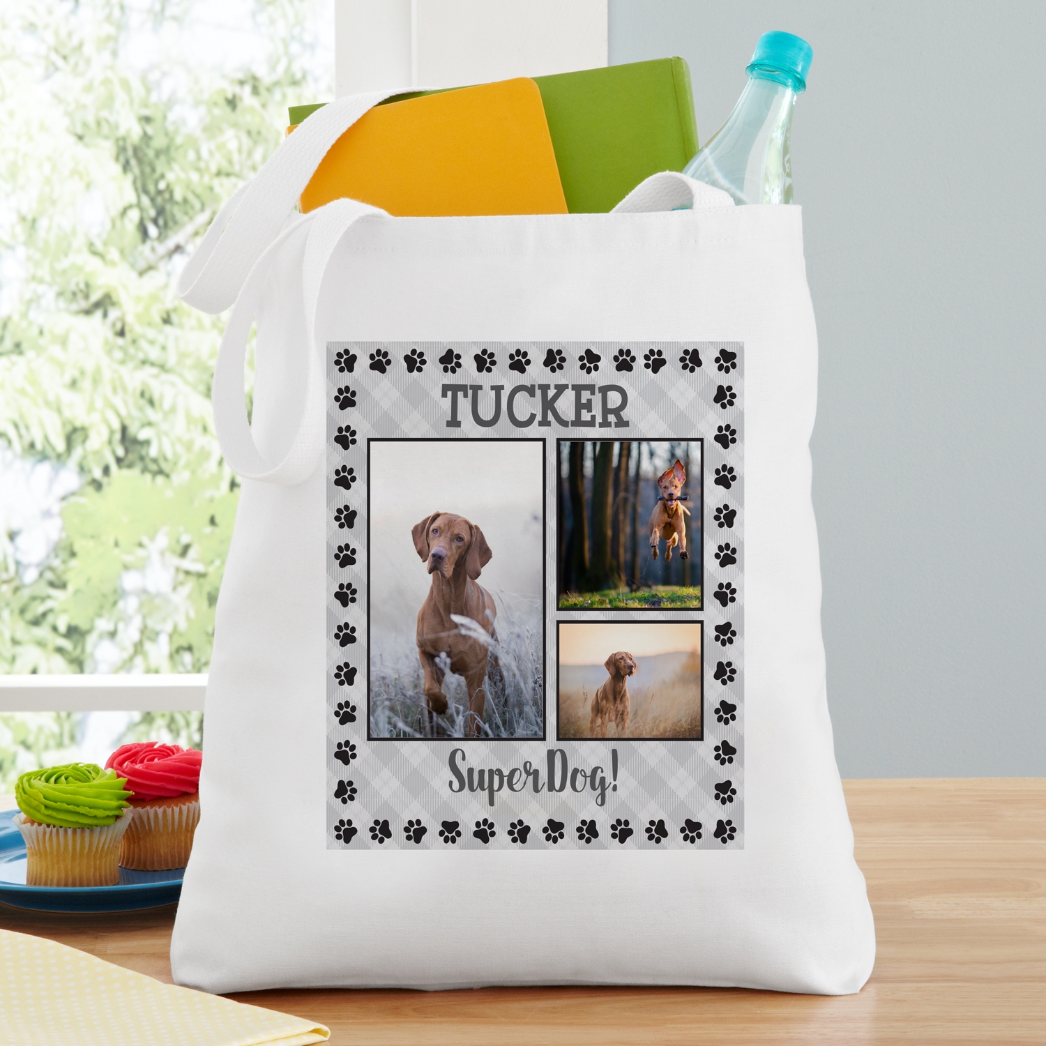 Paw Print Photo Tote Bag