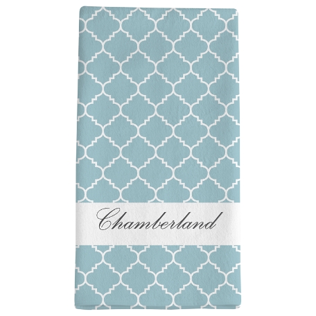 Lattice Family Bath Towel - Teal - Message