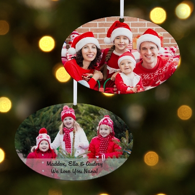 Captivating Memories Personalized Photo Oval Ornament