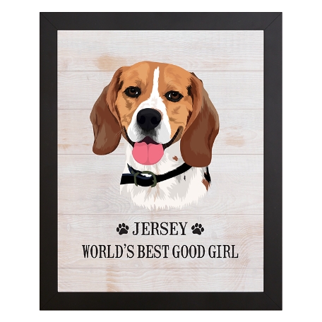 Dog Breed Framed Canvas-11x14-White