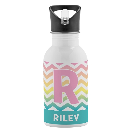 Pretty Pattern Water Bottle - Rainbow Chevron