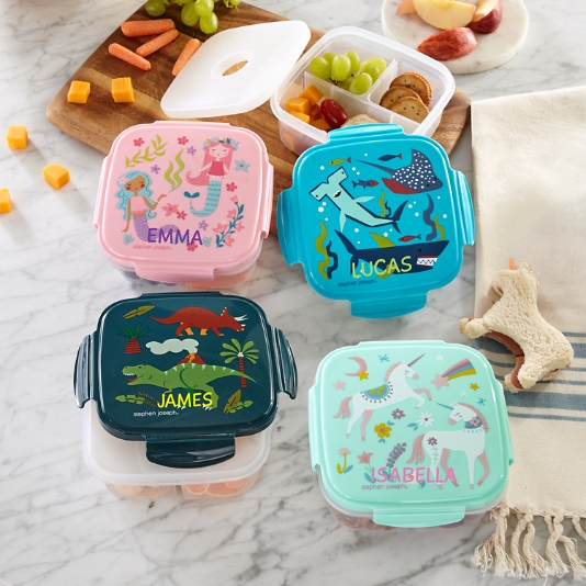 Personalized BPA Free Snack Box Container, Kids Travel Snack