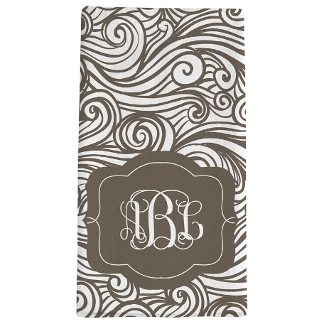 Swirls & Twirls Family Bath Towel - Brown Monogram
