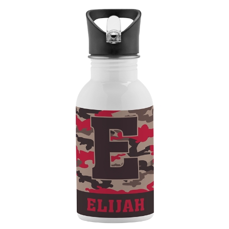 Their Own Name Water Bottle - Red Camo