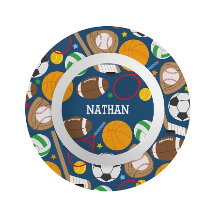 Tossed Print Personalized Tableware Bowl- Sports