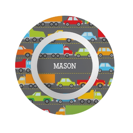 Tossed Print Personalized Tableware Bowl - Transportation