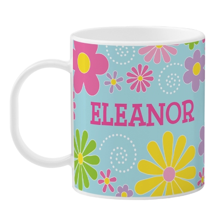 Tossed Print Personalized Tableware Cup - Flowers