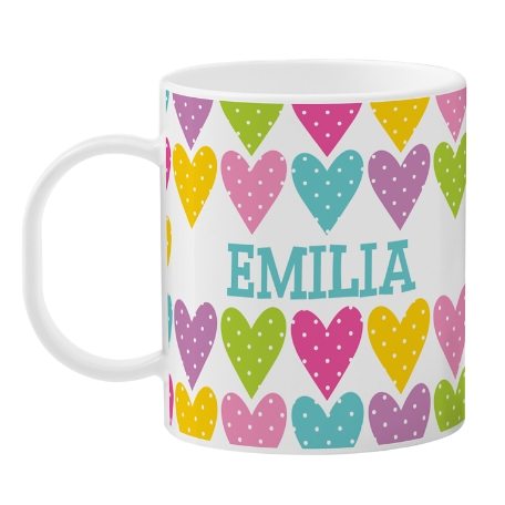 Tossed Print Personalized Tableware Cup - Hearts