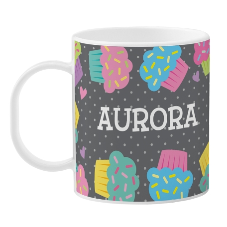 Tossed Print Personalized Tableware-Cup - Cupcakes