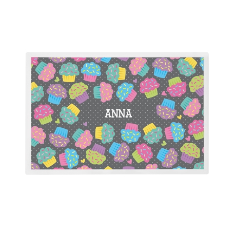 Tossed Print Personalized Tableware Placemat - Cupcakes