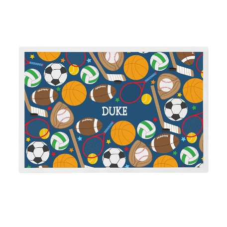 Tossed Print Personalized Tableware Placemat - Sports