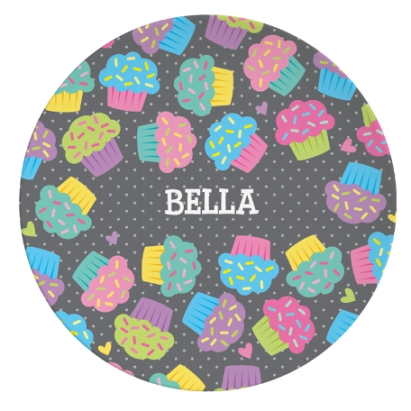 Tossed Print Personalized Tableware-Plate- Cupcakes