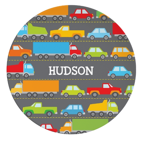 Tossed Print Personalized Tableware Plate - Transportation
