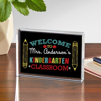 Welcome To My Class Glass Block