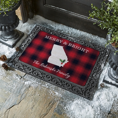 Buffalo Plaid State Doormat