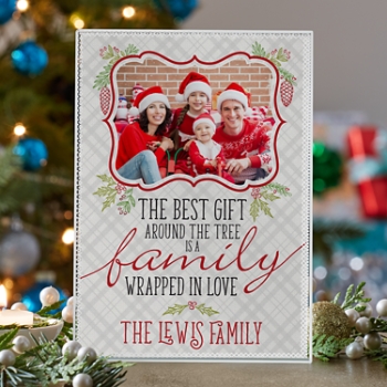 Christmas Greetings Photo Glass Block