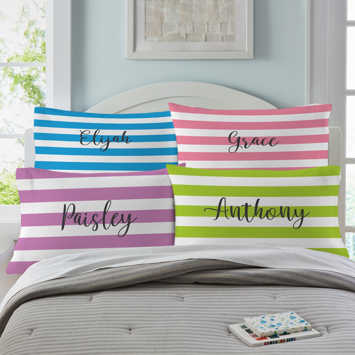 Striped Name Pillowcase