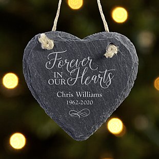 Always and Forever Memorial Heart Slate Bauble