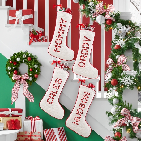 Candy Cane Name Stocking