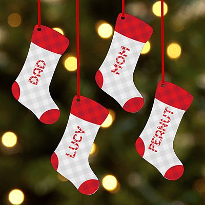 Candy Cane Name Stocking Ornament