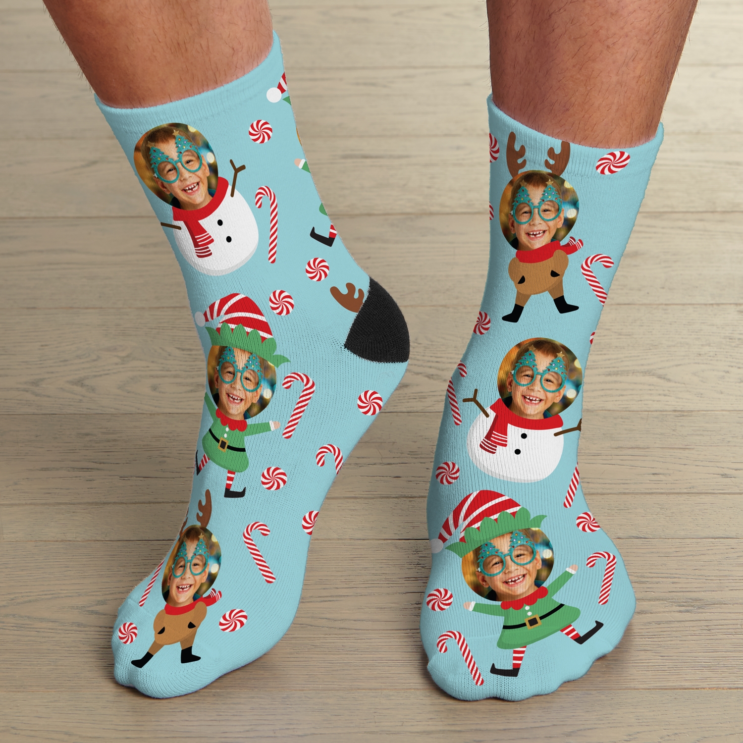 Christmas Faces Photo Socks Personal Creations