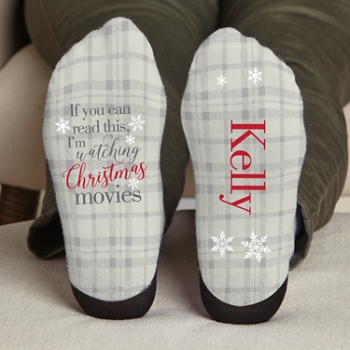 Holiday Movie Night Personalized Socks