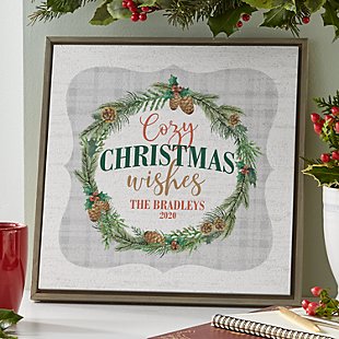 Cozy Christmas Wishes Shimmer Wood Wall Art