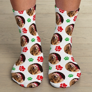 Happy Pawlidays  Photo Socks