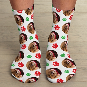 Happy Pawlidays  Photo Socks