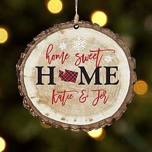 Home State Rustic Wood Round Ornament