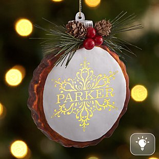 Sparkling Snowflake Rustic Pine Lighted Ornament