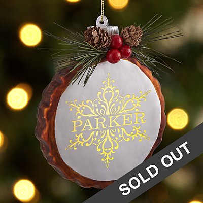 Sparkling Snowflake Rustic Pine Lighted  Bauble