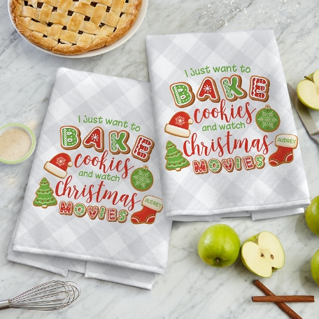 Bake Cookies and Watch Christmas Movies Towel