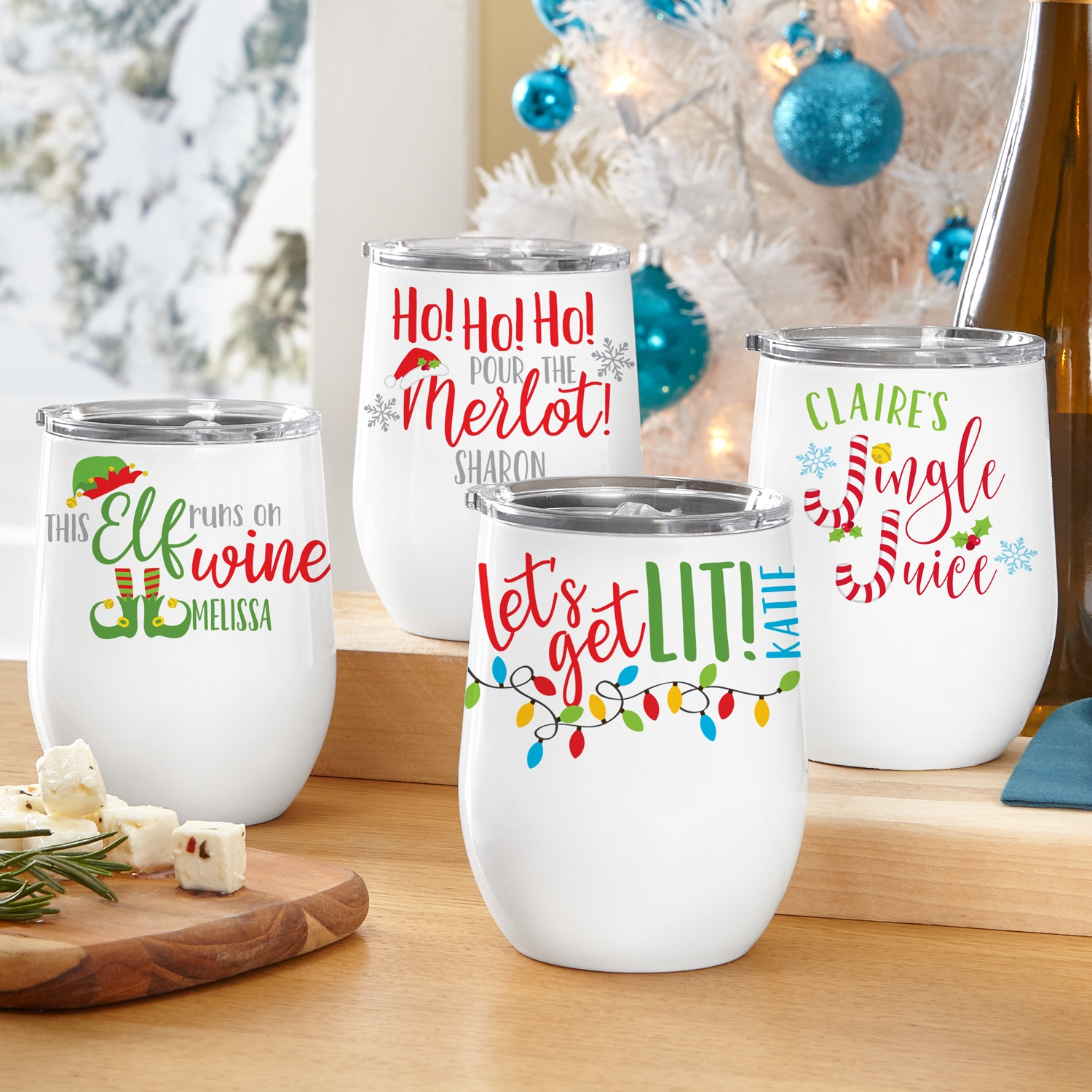 Christmas Quotes and Sayings Design Custom Stemless Stainless Steel Wine  Tumbler