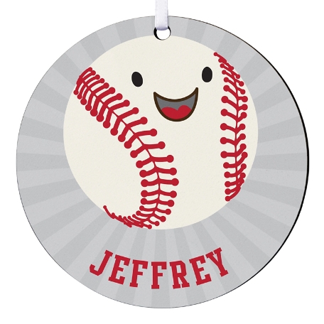 Little Sports Fan Round Ornament - Baseball