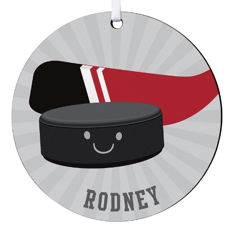 Little Sports Fan Round Ornament - Hockey