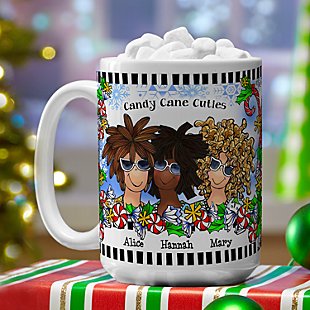 Name Your Sisterhood Christmas Greeting Mug by Suzy Toronto