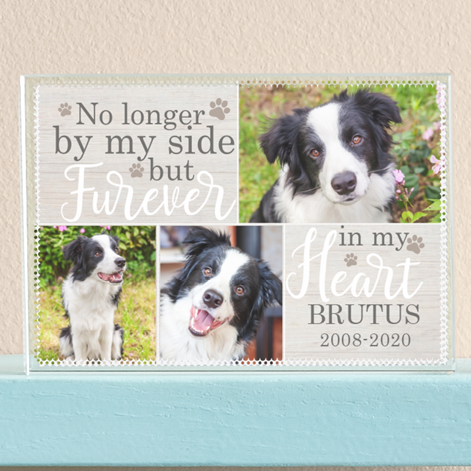 Forever Loved Photo Pet Memorial Personalized Glass Block