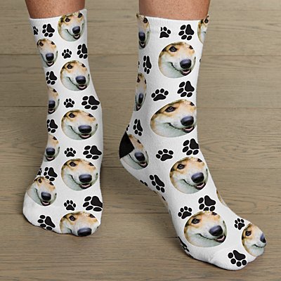 Pet Paw Print Photo Socks