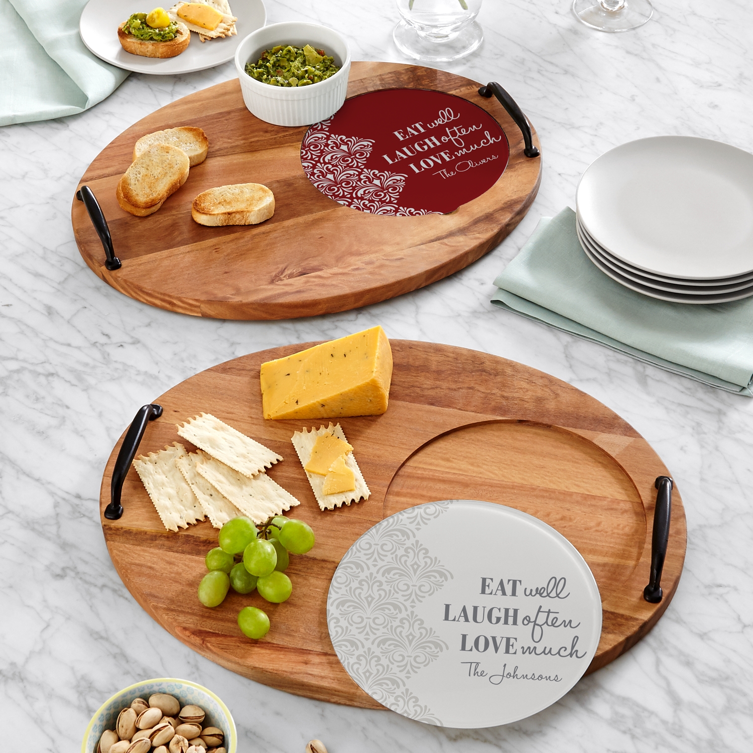 Savor Delight Adore Personalized Entertaining Trivet Set