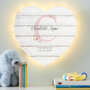 Stephen Joseph® Elegant Baby Name Heart Nightlight
