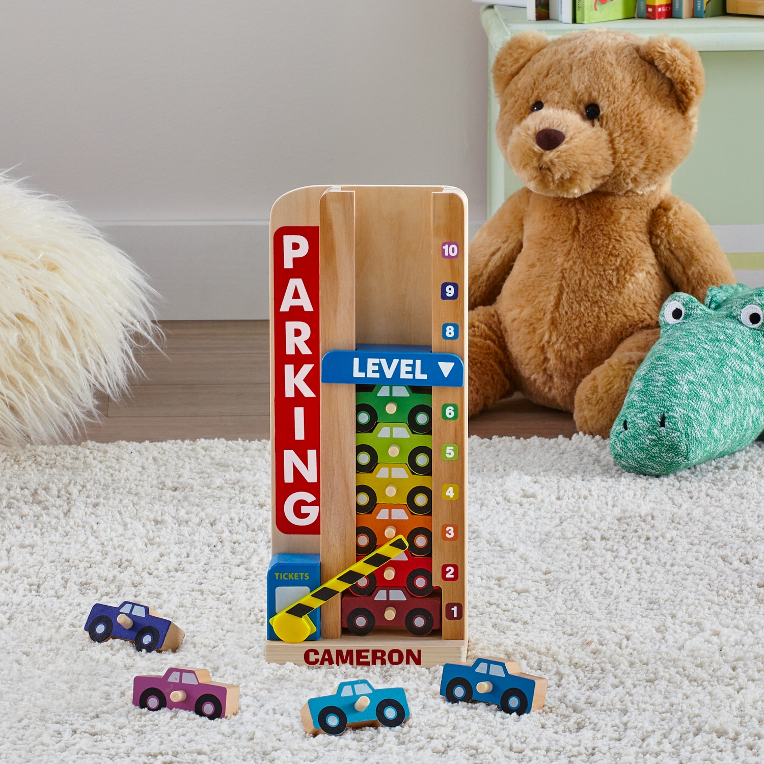 Melissa & doug stack hot sale and count parking garage