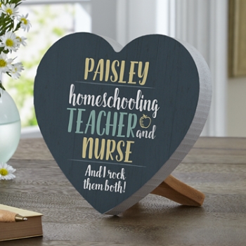 Parent, Teacher, Boss Wood Heart